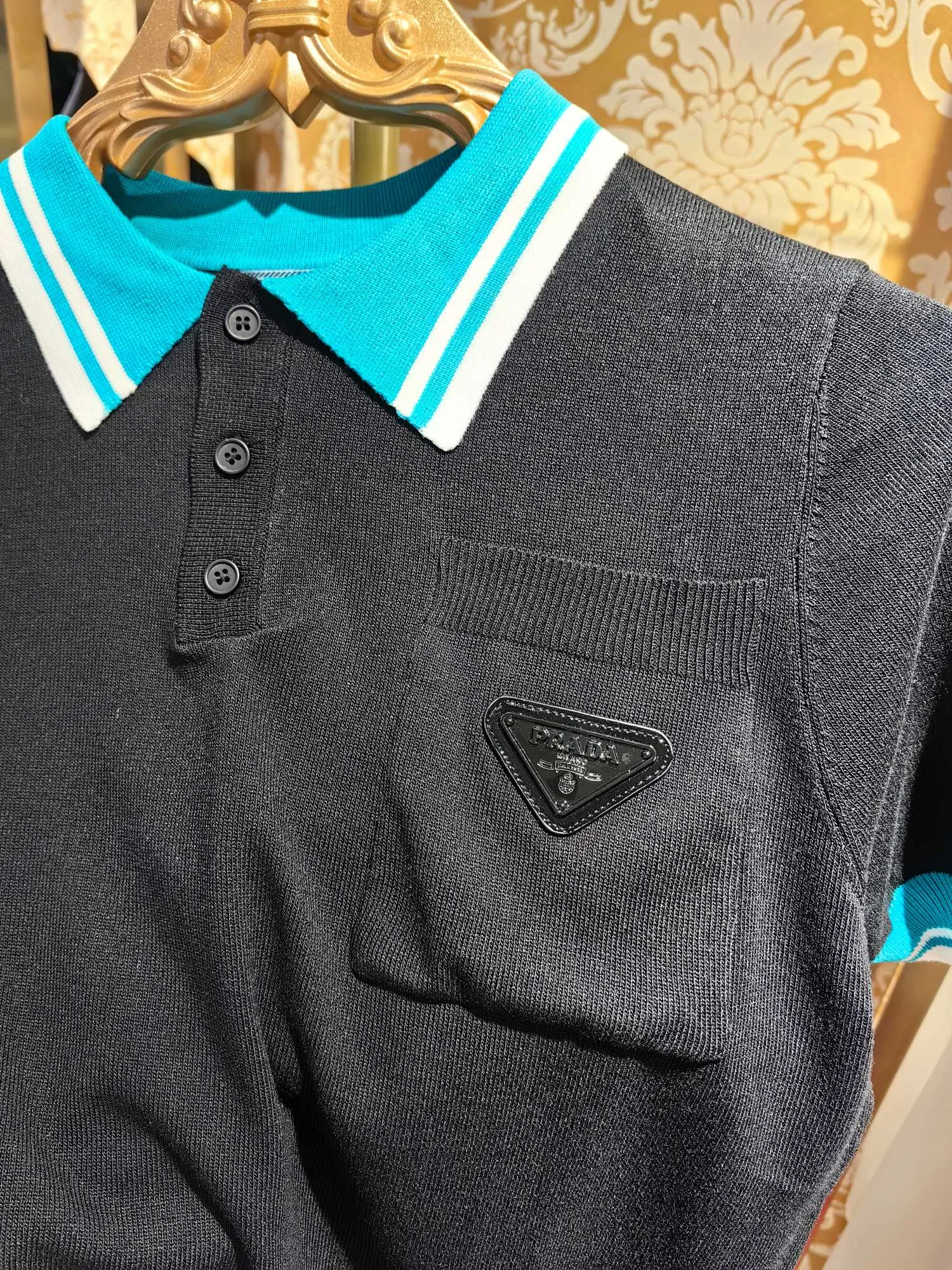 PRADA 2025/ss New Arrival polo 14 Breathable Black Sizes S M L XL